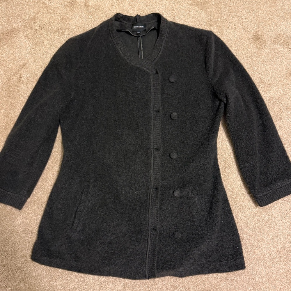 Giorgio Armani Borgonuovo 21 Women's Button-Up Jacket in Dark Grey